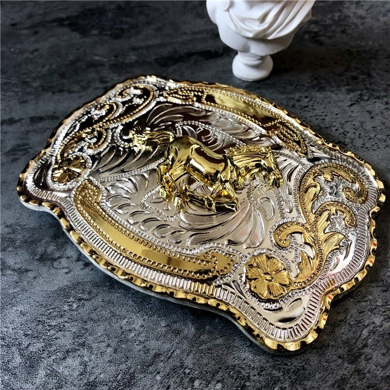 Rock Bull Ride Rodeo Long Huge Big Cowboy Texas Western Shine Horse Belt Buckle