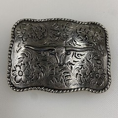 8540A Scalop Edge Longhorn Steer Belt Buckle for 1 1/2&Prime; Belt Max. 3 5/8&Prime;x2 5/8&Prime;