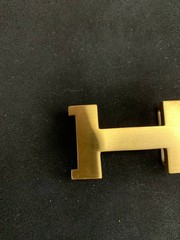 H Logo Belt Buckle 32mm 1.25&Prime; Unisex Gold