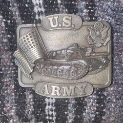 Belt Buckle Bergamot Brass Works US Army Tank Military Patriotic USA Made 1982