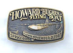 1981 Howard Hughes Flying Boat Spruce Goose Belt Buckle – Age of Bronze – Calif.
