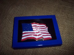 FLAG USA BELT BUCKLE 3&Prime; X 2&Prime; NIB FREE S/H MADE IN USA