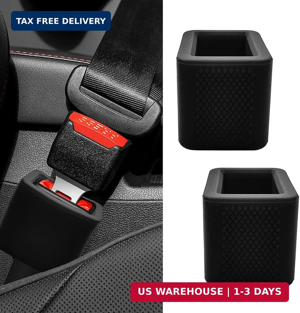2-Pack Silicone Safety Belt Buckle Holder & Booster | Non-Slip Buckle Fixer for