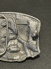 VTG SISKIYOU ARIZONA GOLD PANNING PEWTER BELT BUCKLE AG-7 1984 WILLIAMS OREGON
