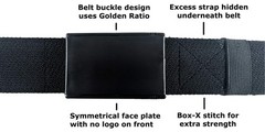 BESTA Men&rsquo;s Elastic Belt with Adjustable Buckle that Hides XX-Large, Black