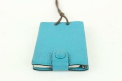 Hermès Blue Chevre Mini Note Cards with 925 Silver Pencil 1012h27