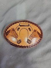 Leather Belt Buckle-Horseshoe/Horse