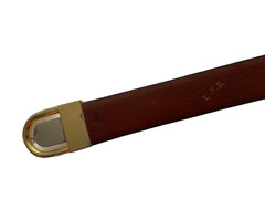Vintage L.F.B. Reversible Leather Belt Brown & Black Leather Size 110 42&Prime; Long