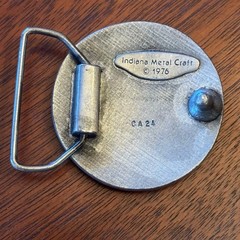 Vintage Corvette Belt Buckle Indiana Metal Craft 1976 Pewter USA