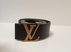 Louis Vuitton Pre-Owned Leather Belt Logo Buckle