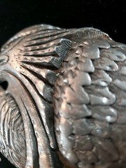 Eagle Belt Buckle EJC 1995 Vintage Pewter Made in USA America Size 3.5&Prime; x 2.5&Prime;