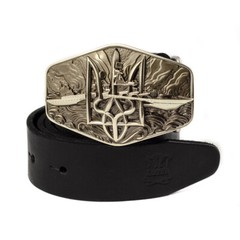 Warship done! German silver belt buckle, ukrainian trident, russian combat ship