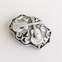 Western Zinc alloy Leather Belt Buckle Guitar Country Music Hot Shape Pattern