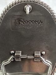 Nocona Men&rsquo;s Oval Scrolled Western Belt Buckle Silver