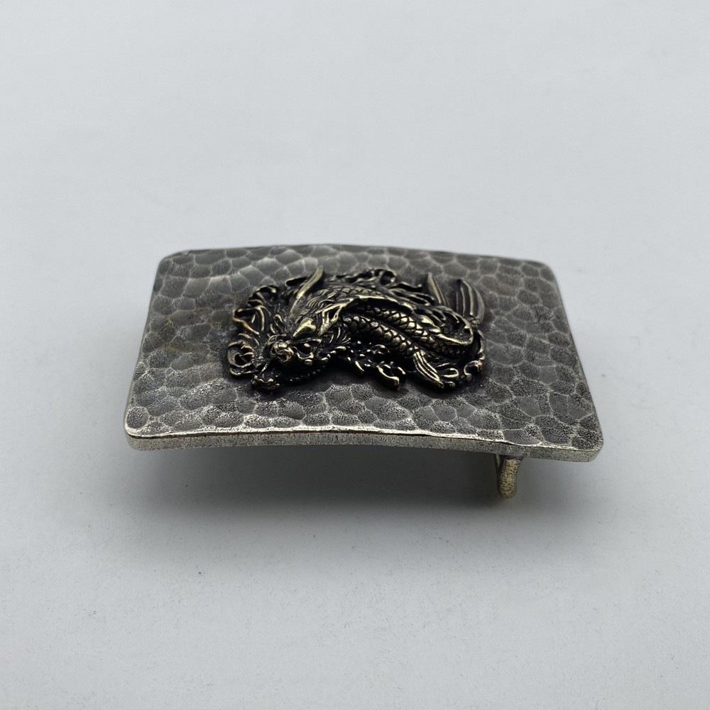 Vintage Old Silver Buckle,Mythology Dragon Fish- Auspicious Beast,Belt Hardwares