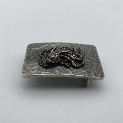 Vintage Old Silver Buckle,Mythology Dragon Fish- Auspicious Beast,Belt Hardwares
