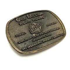 Vintage 1983 LIMERICK Generating Station Bechtel AFL-CIO Belt Buckle BTS Safety