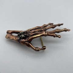 Ghost Hand Buckle,Skull Hand Red Copper Buckle,Biker Belt Buckle