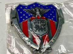 Us Air Force Corps Logo Sealed Belt Buckle Air Superiority Usa Flag Colors