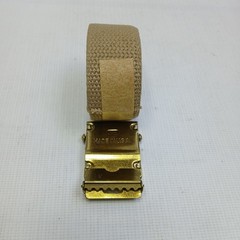 Khaki Web Belt with Brass look Friction Buckle « I&rsquo;m Proud To Be An American » USA