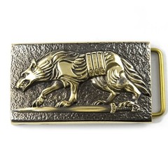 Belt buckle « Werewolf », Military brass belt buckle; Wolf buckle,