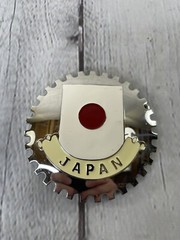 Japanese Flag Chrome Round Belt Buckle Car Badge Japan ARTIFAKT Little Earth VGC