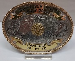 2005 – CODY – BUDWEISER SHOOT – HANDICAP 25-27 YD – BELT BUCKLE – listing # 9561