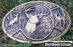✖ Buck in woods ✖ Scenic Belt Buckle Buck ✖ Deer Bronze color nice gift USA
