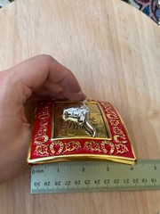 Western Buckle Gold Silver Red Longhorn Bull Cowboy Fit 2 » Hebillas Vaqueras