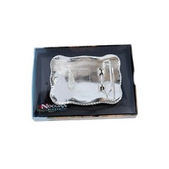 Nocona Silver & Gold Tone Longhorn Belt Buckle Unisex Jeweled New in the Box