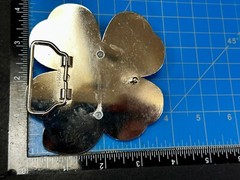 Lucky Four Leaf Clover Shamrock Green Silver Novelty Bottle Opener & Belt Buckle