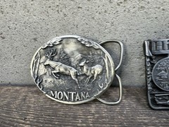 Belt Buckle Lot Of 3 US Army Veterans Memorial Montana