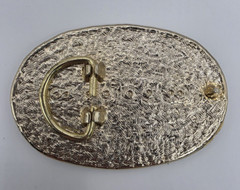 Eagle Belt Buckle Oval Floral Scroll Silver Gold Tone Textured Roped Edges