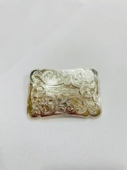 Designer Western Buckle- Unisex Shiny Silver Rectangular Shape Belt Buckle 40mm
