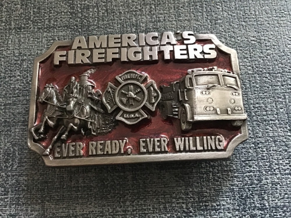 America’s Firefighters – Ever Ready, Ever Willing red Belt Buckle Siskiyou