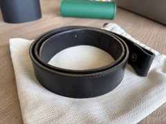 RARE! BWL BILL WALL LEATHER CUSTOM LEATHER BELT W/ STERLING SILVER CROSS SNAP
