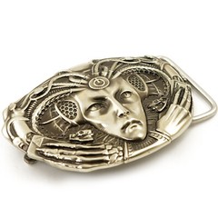 Medusa Gorgon 2.0 german silver belt buckle, German silver Medusa belt buckle