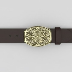 Floral Classic Ornament Belt Buckle Antique Brass Buckle Interchangeable Clasp