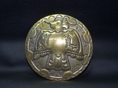 Solid Brass Casting Sunbird Belt Buckle,Sun God Bird Totem Artwork Belt Buckle