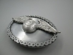 vintage von dutch flying eyeball biker belt buckle