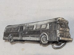 4 Retro Vtg Transportation Bus Belt Buckles. Bergomot Great American Buckle Co.