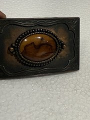 vintage PICTURE JASPER belt buckle SOUTHWESTERN native american GEMSTONE
