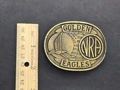 NRA Golden Eagles National Rifle Association Belt Buckle Brass Golden