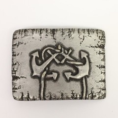 Double Anchor Belt Buckle in Antique Silver – Maritime Metal Buckle