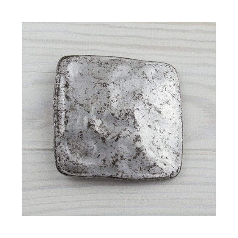 Destroyed Look Belt Buckle Antique Silver Metal Vintage Skirt Biker Grunge Style