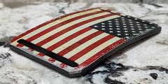 GRIP6 BELT BUCKLE – RUSTIC HERITAGE USA FLAG – THIN – 1.5 INCH WIDE