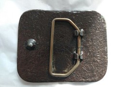 End Of The Trail Vintage 1980&rsquo;s Square Belt Buckle Stainless Steel / Brass