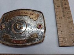 1986 – SPRING 500 – SINGLES C – GERMAN SILVER – BELT BUCKLE – listing # 9560