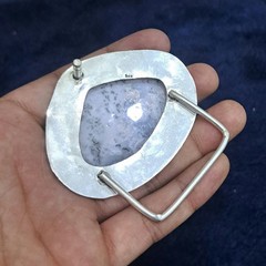 Belt Buckle Silver Plated Dendritic Opal Western Cowboy Gemstone Buckle For Dad