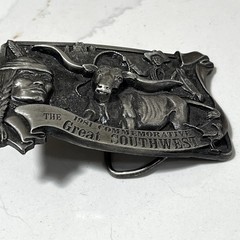 VTG Arroyo Grande Buckle Co Metal Commemorative Great Southwest Belt Buckle 2&Prime;
